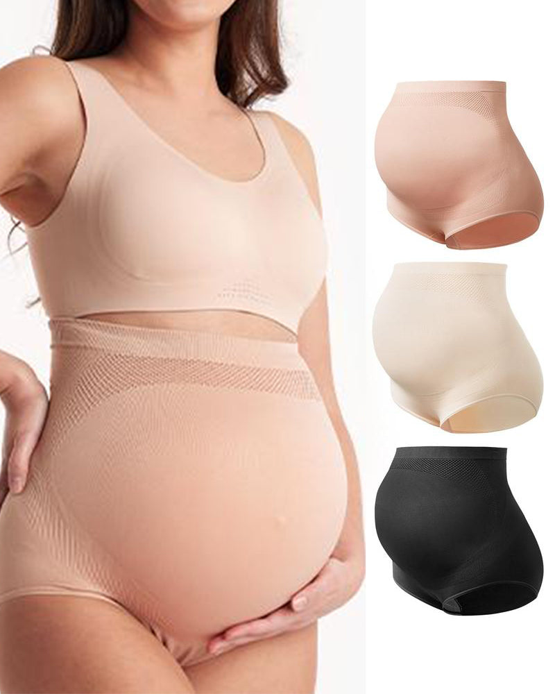 Women's Maternity High Waist Underwear Pregnancy Seamless Soft Belly Support Panties Over Bump 3 Pack