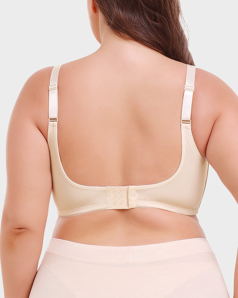 Floralshe®Full Coverage Lace Trim Minimizer Bra