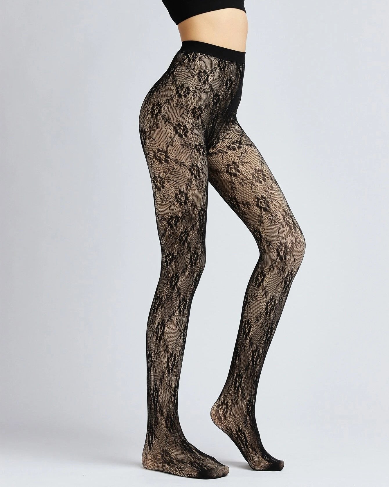 Lace Pattern Plus Velvet Warm Leggings