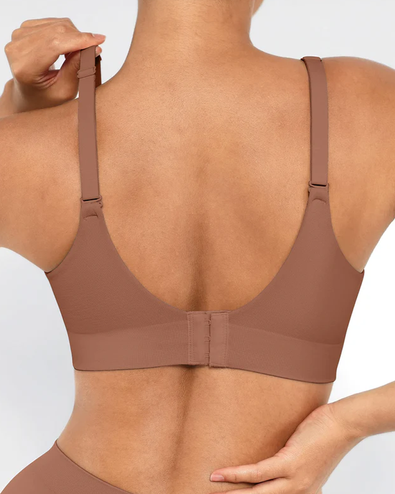 Women's Solid Color No-Wire Push-Up Seamless Comfortable Full Cup Bra