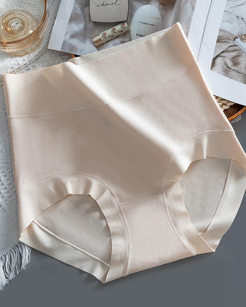 5-Pack Pure Cotton High Waist Seamless Antibacterial Breathable Crotch Briefs