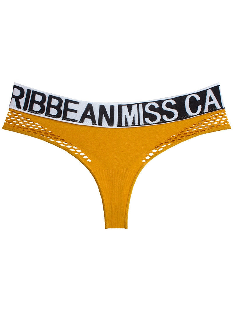 Female Letter Print Net Underwear