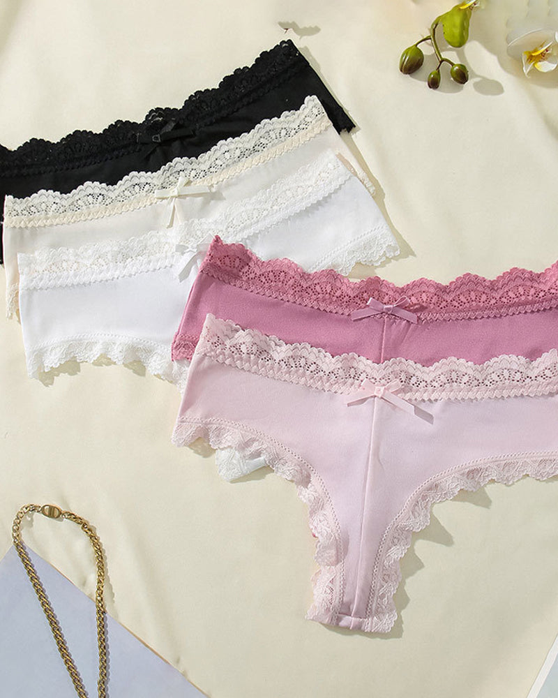 Women's Sexy Comfortable High Elastic Pure Cotton Crotch Lace Breathable Panties