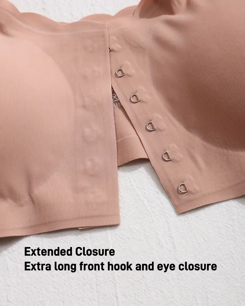 Women's Seamless Strapless Front Buckle Comfort Push Up Bra