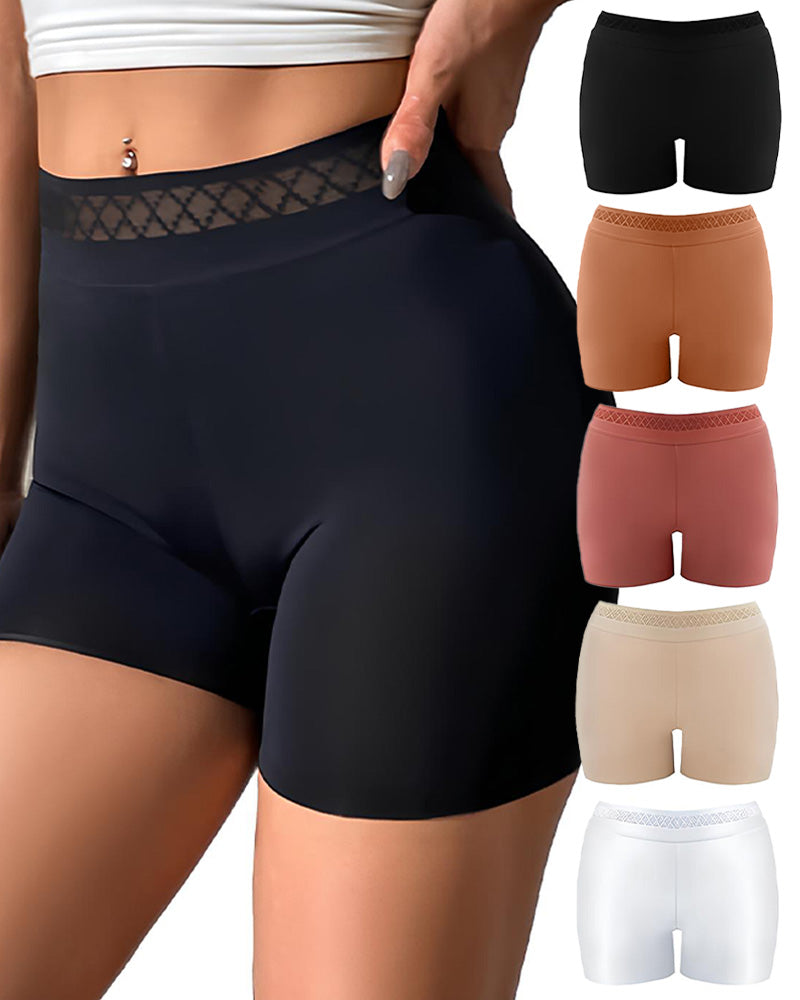 Solid Color Hip-Lifting and Tummy-Controlling Mid-Rise Body-Shaping Shorts