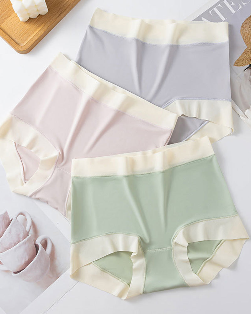 Women's Ice Silk Seamless High Waist Breathable Pure Cotton Crotch Underwear