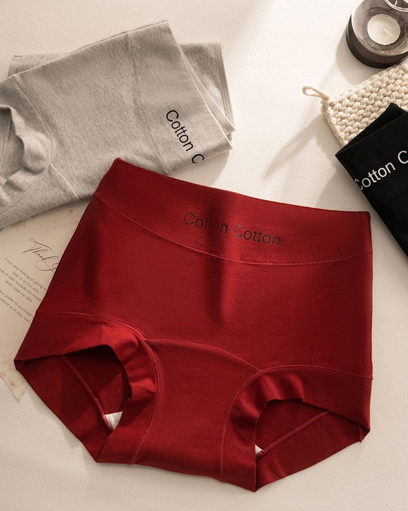 Women's Antibacterial Pure Cotton Seamless High Waist Comfortable Briefs