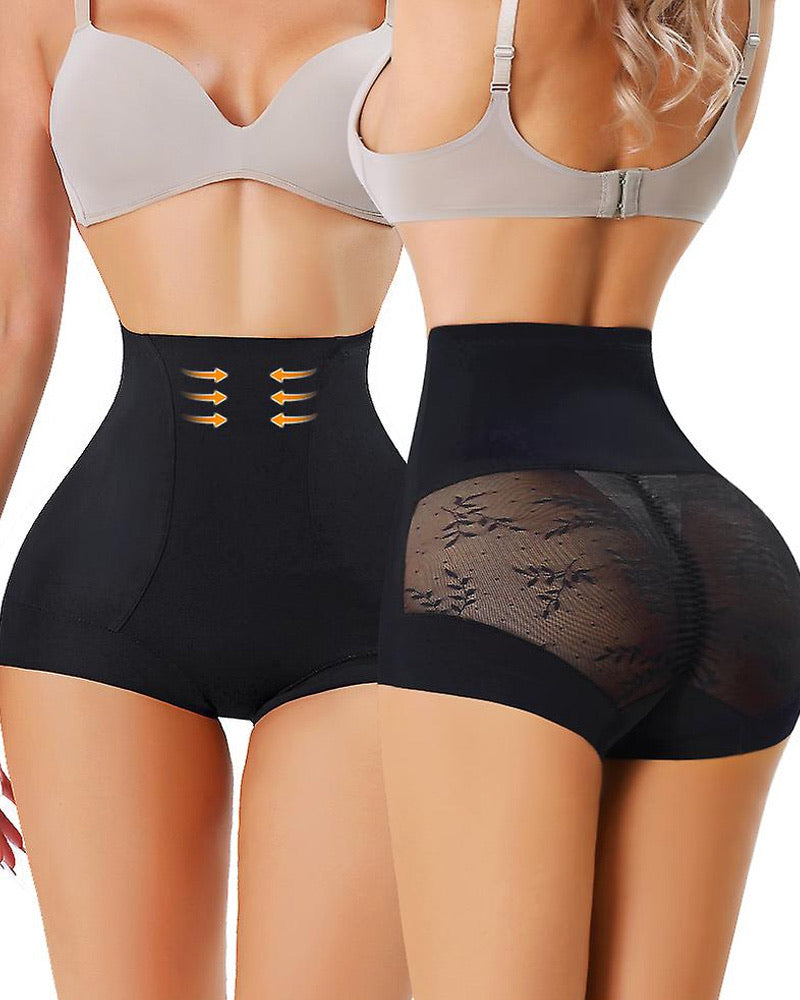 Women's High Waist Tummy Control Mesh Breathable Hip Lifting Body Shaping Panties