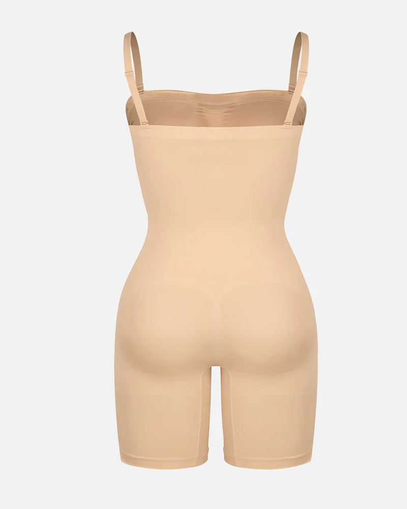 Women's Seamless Tummy Control Body Shaper with Removable Straps
