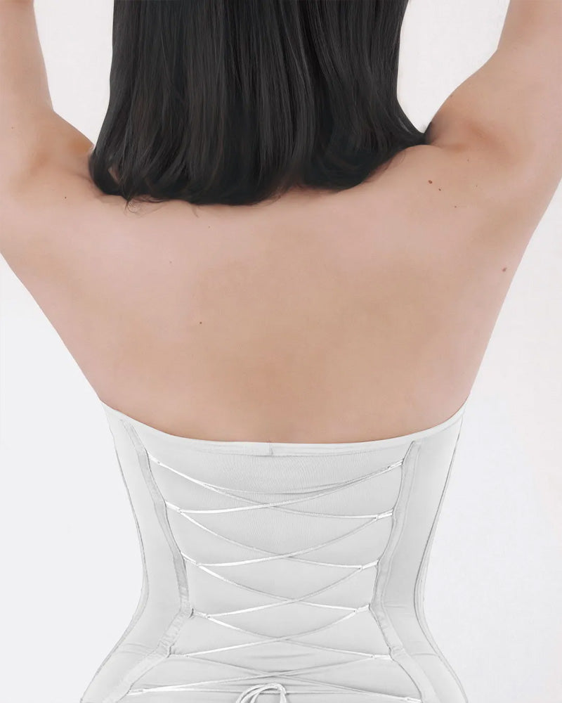 Back Lace-up Bodysuit Thong Seamless Shapewear