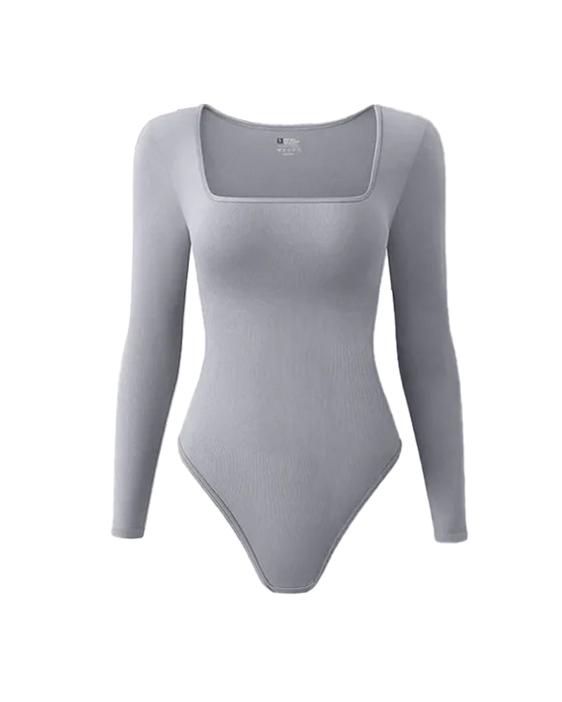 Square Neck Long Sleeve Bodysuits
