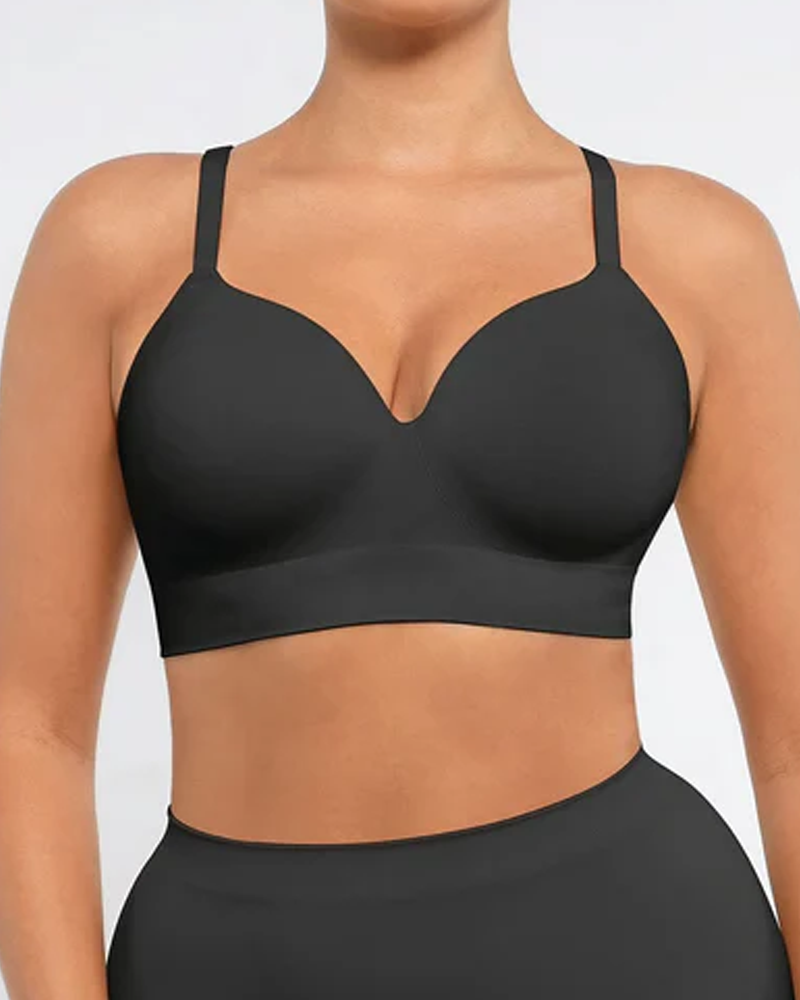 Women's Solid Color No-Wire Push-Up Seamless Comfortable Full Cup Bra