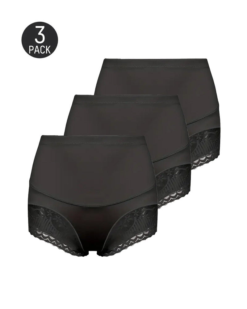 Women's High Waist Lace Thin Tummy Control Seamless Body Shaping Panties