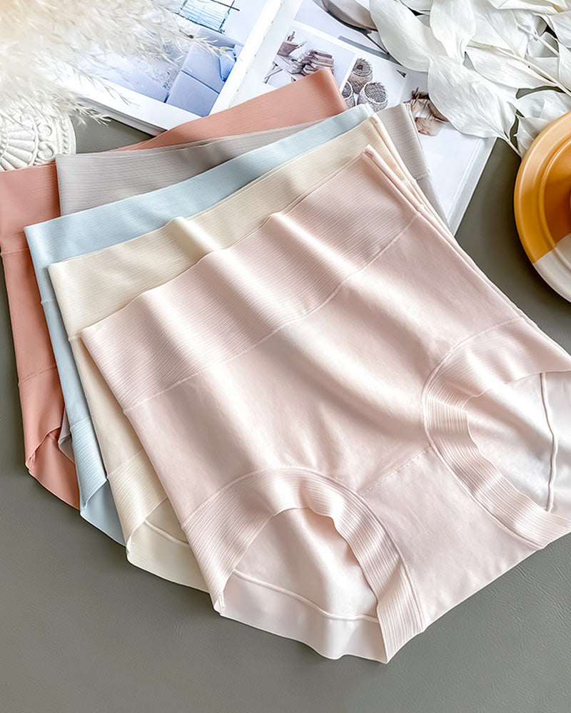 5-Pack Pure Cotton High Waist Seamless Antibacterial Breathable Crotch Briefs