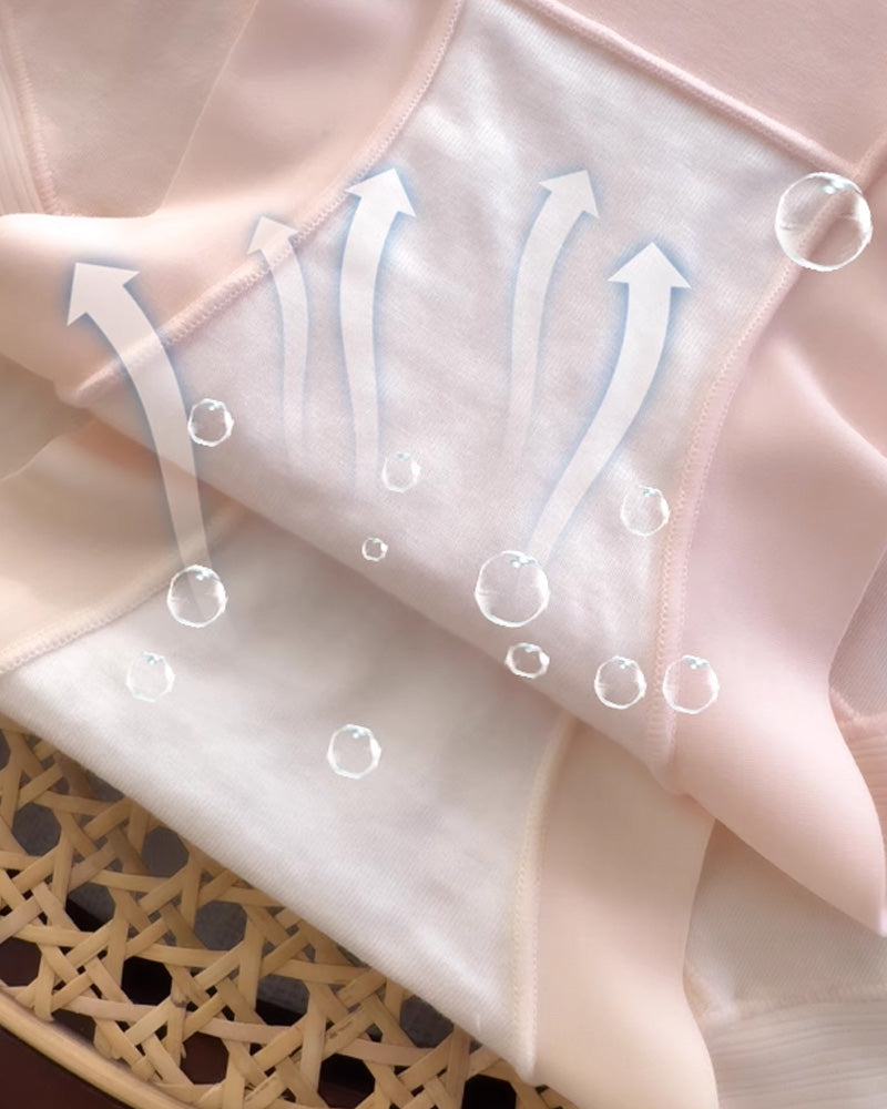 5-Pack Pure Cotton High Waist Seamless Antibacterial Breathable Crotch Briefs