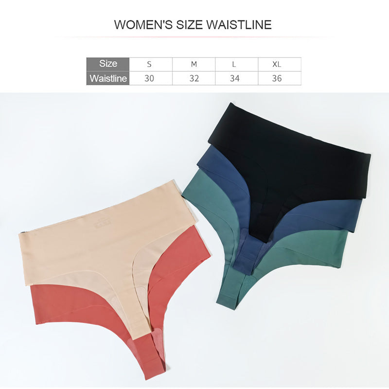 Floralshe®Women's Seamless Solid Color Drop Waist Thong 5-Pack