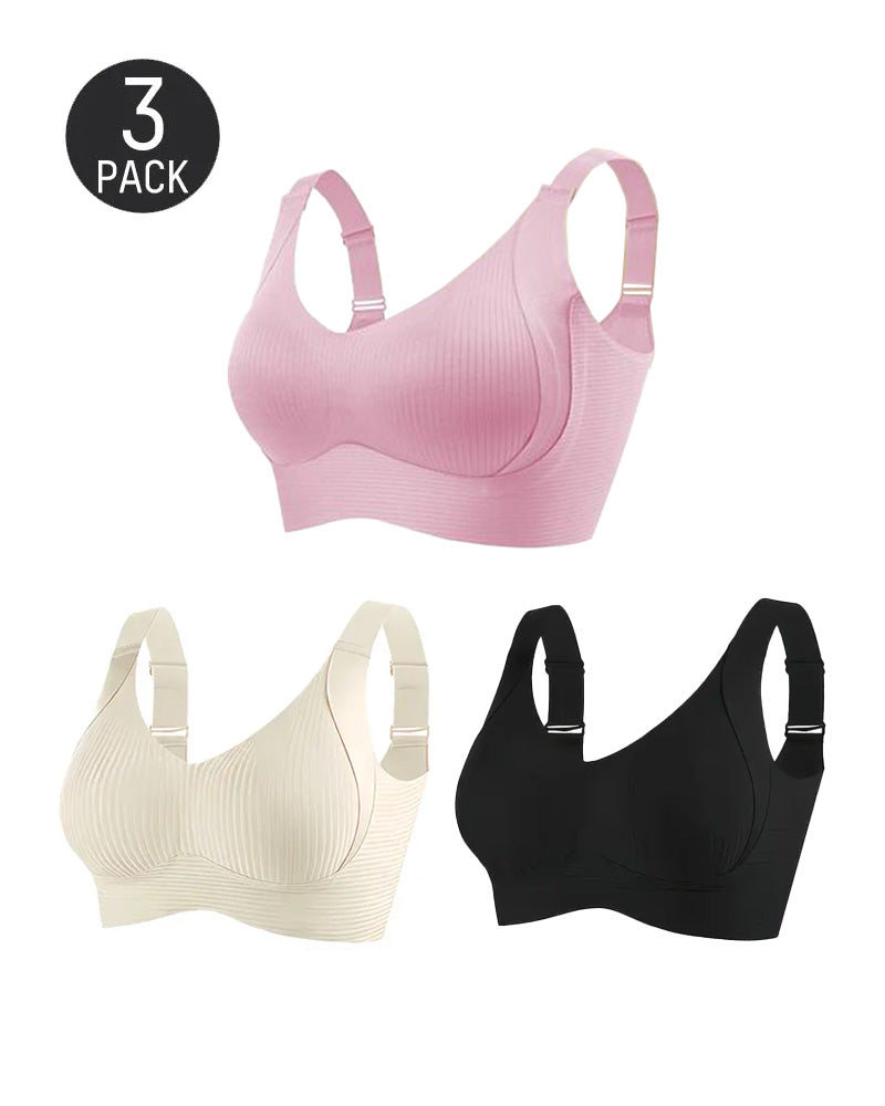 Solid Color Four Rows Adjustable Wireless Women's Bra