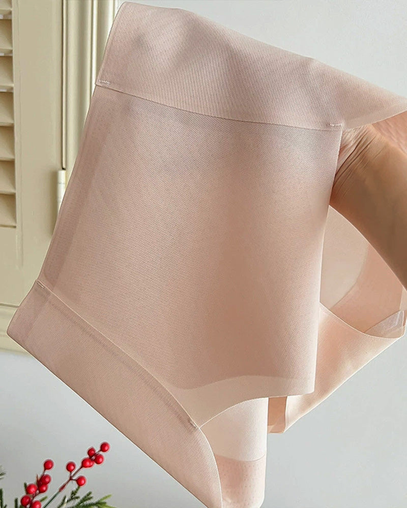 Women's seamless ice silk comfortable hip-lifting high waist panties