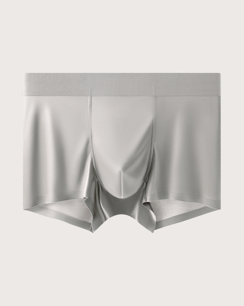 Men's Ice Silk Mulberry Silk Antibacterial Boxer Briefs