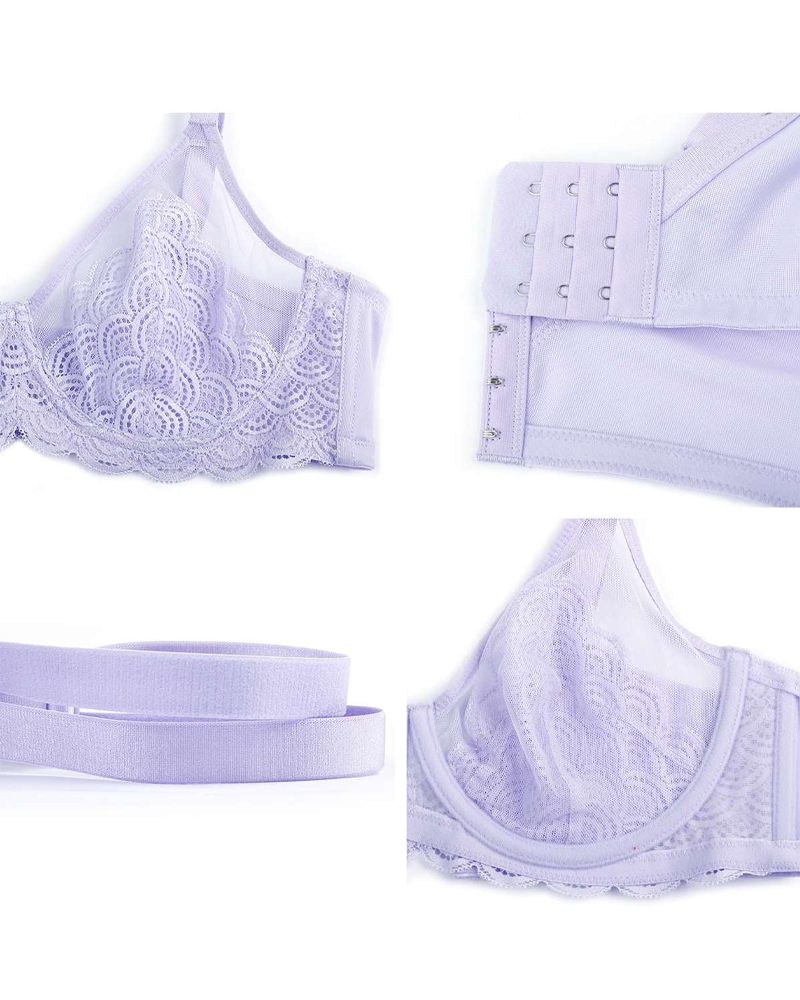 Women's Mermaid Scale Lace Unlined Bra