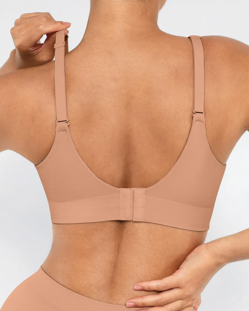 Women's Solid Color No-Wire Push-Up Seamless Comfortable Full Cup Bra