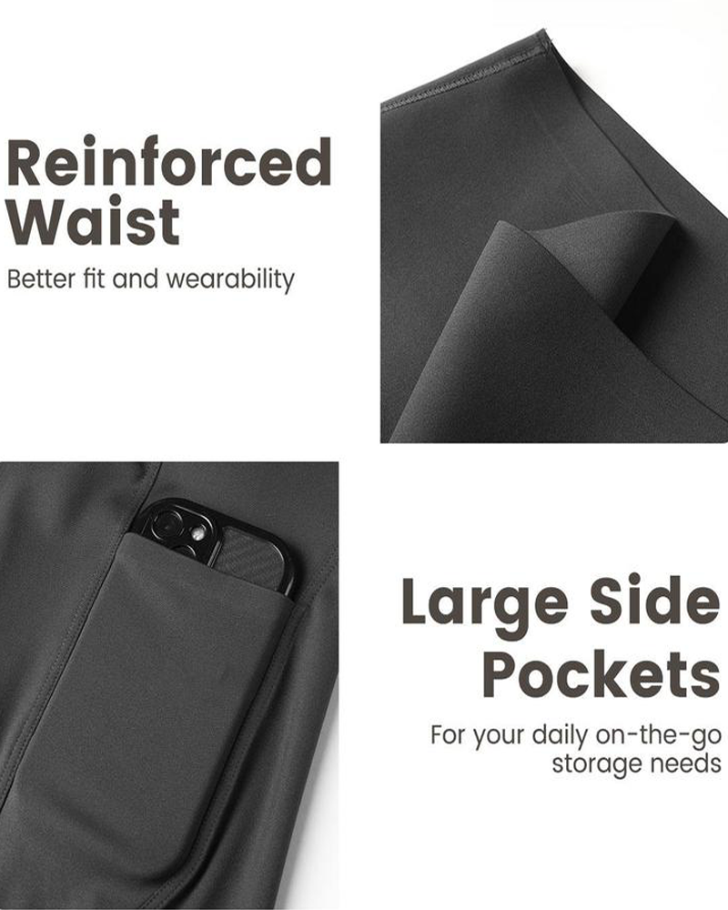 Women's Tummy Control High Waist Casual Elastic Band Pocket Yoga Sports Plus Size Shorts