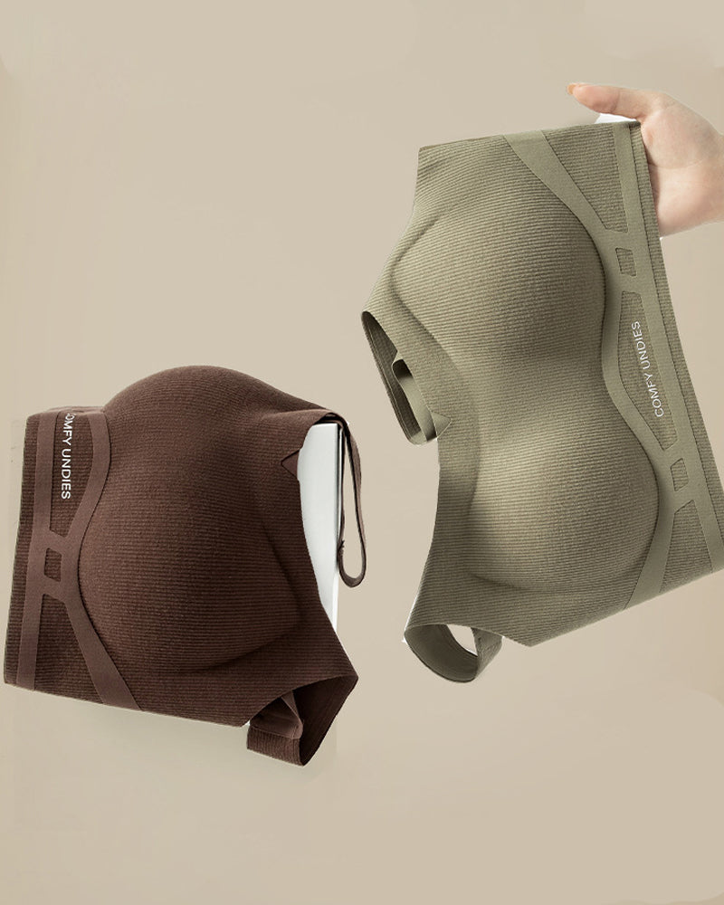 Solid Color No-Wire Seamless Push-Up Casual Vest Bra