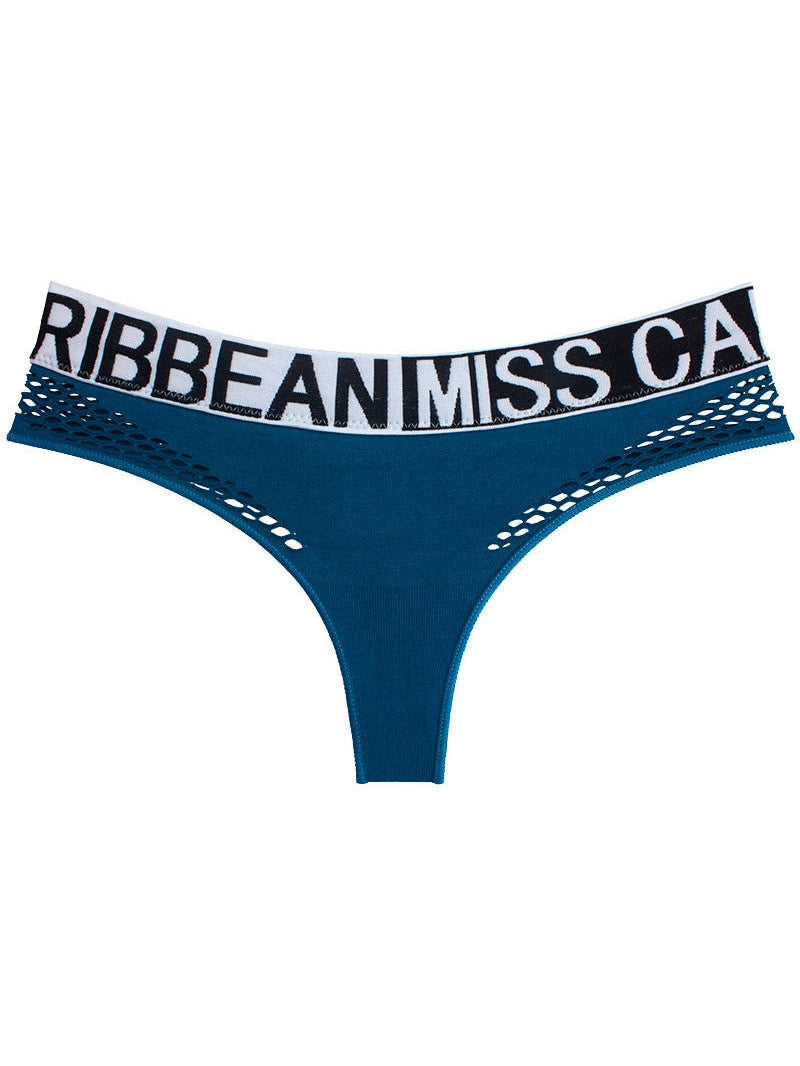 Female Letter Print Net Underwear