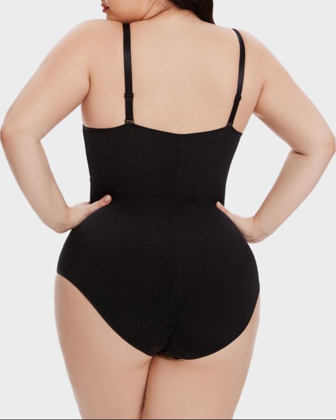 Criss-Cross Mesh Panel Sculpting Bodysuit