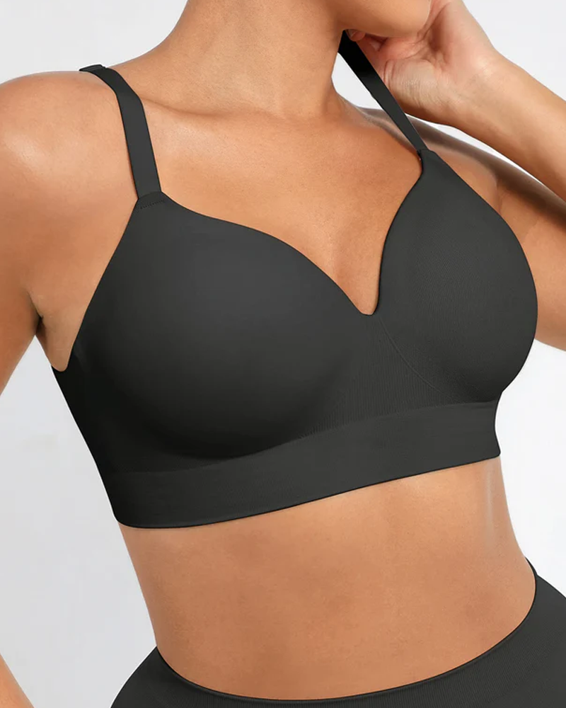 Women's Solid Color No-Wire Push-Up Seamless Comfortable Full Cup Bra