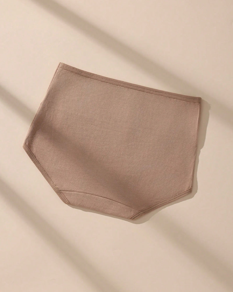 Women's Cotton Skin-Friendly Breathable Slim High Waist Elastic Solid Color Underwear