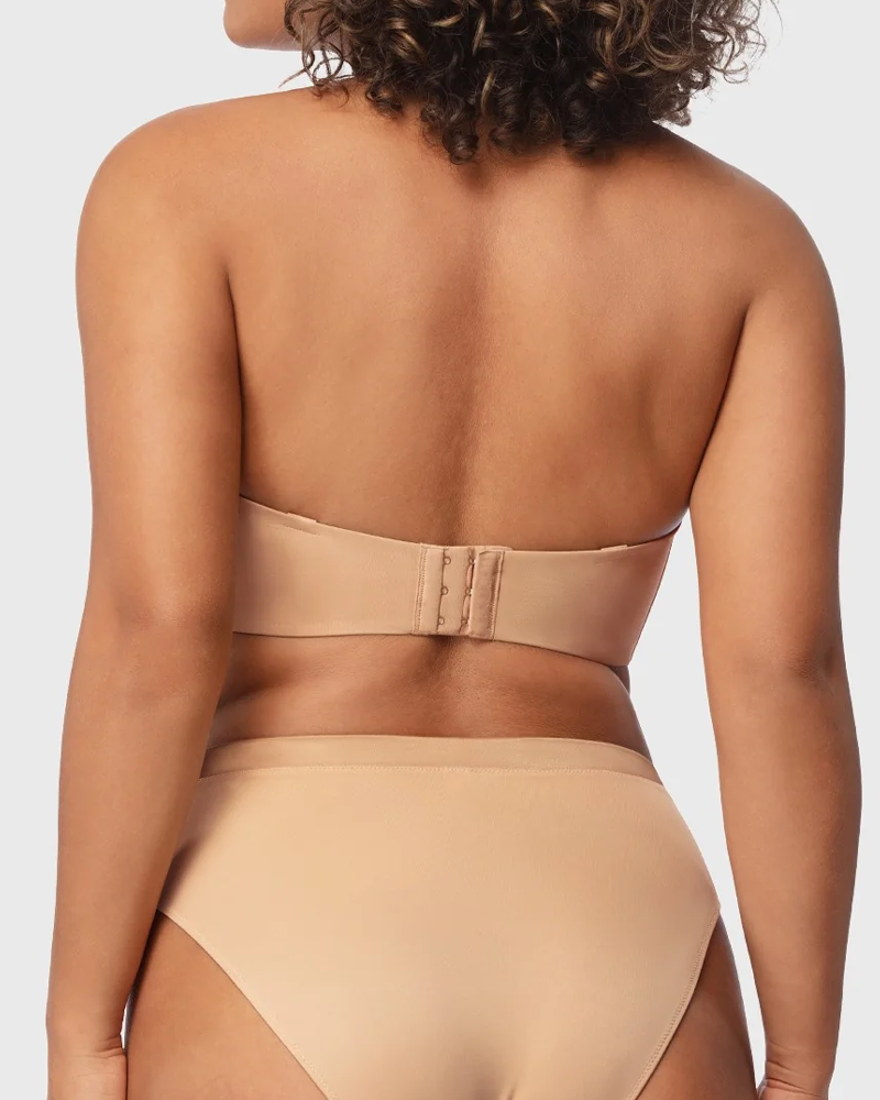 Women's Unlined Seamless Comfort Non-slip Underwire Plus Size Bandeau Strapless Bra