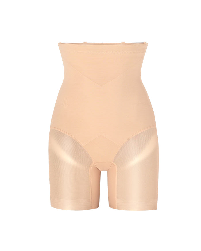 High Waist Double Layer Body Shaping Mesh Tight Tummy Lifting Breathable Shorts