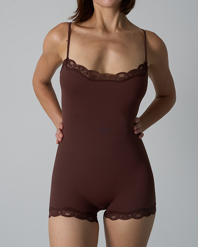 Women's Spaghetti Strap Lace Seamless Sexy Jumpsuit