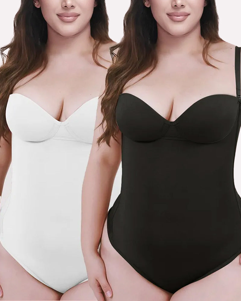 Back Lace-up Bodysuit Thong Seamless Shapewear