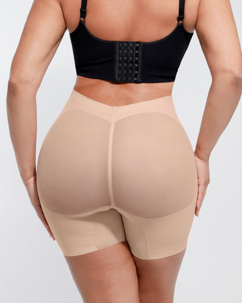 Women's Tummy Slimming Legs Back Low Waist Close-Fitting Mesh Body Shaping Buttocks Shorts
