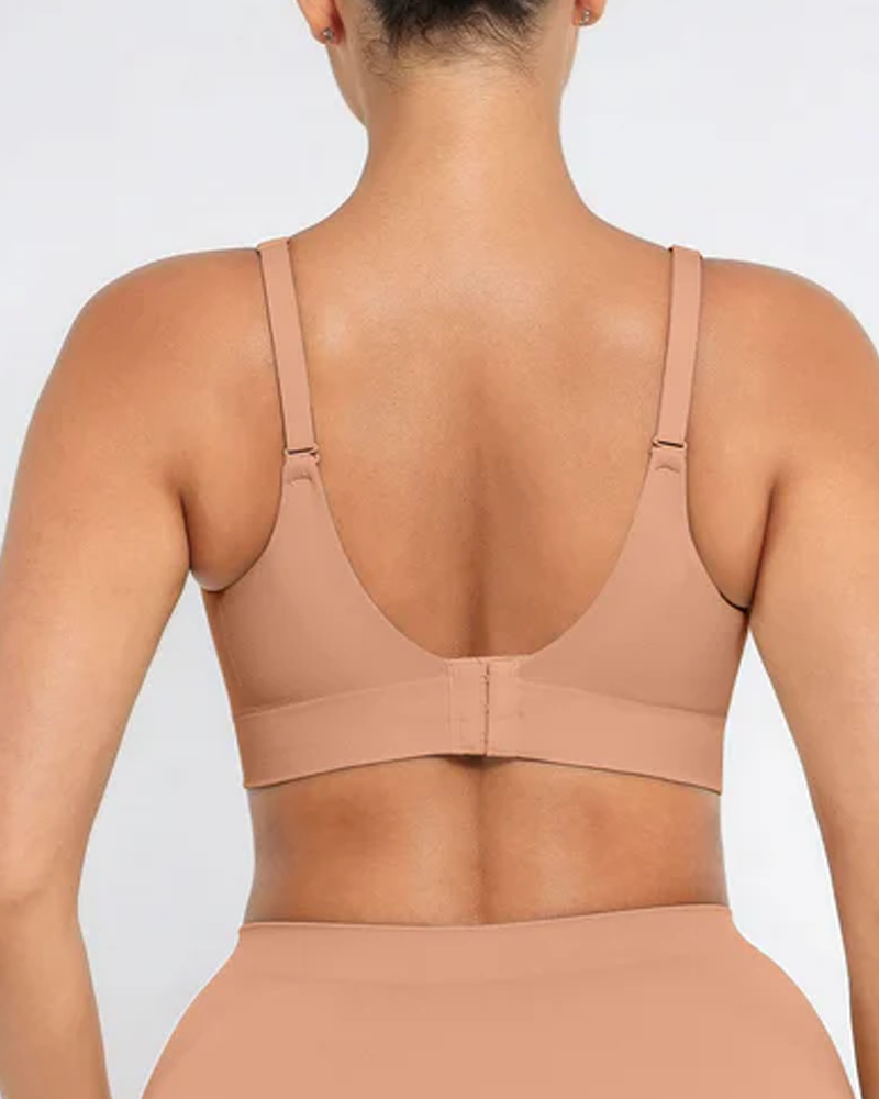 Women's Solid Color No-Wire Push-Up Seamless Comfortable Full Cup Bra