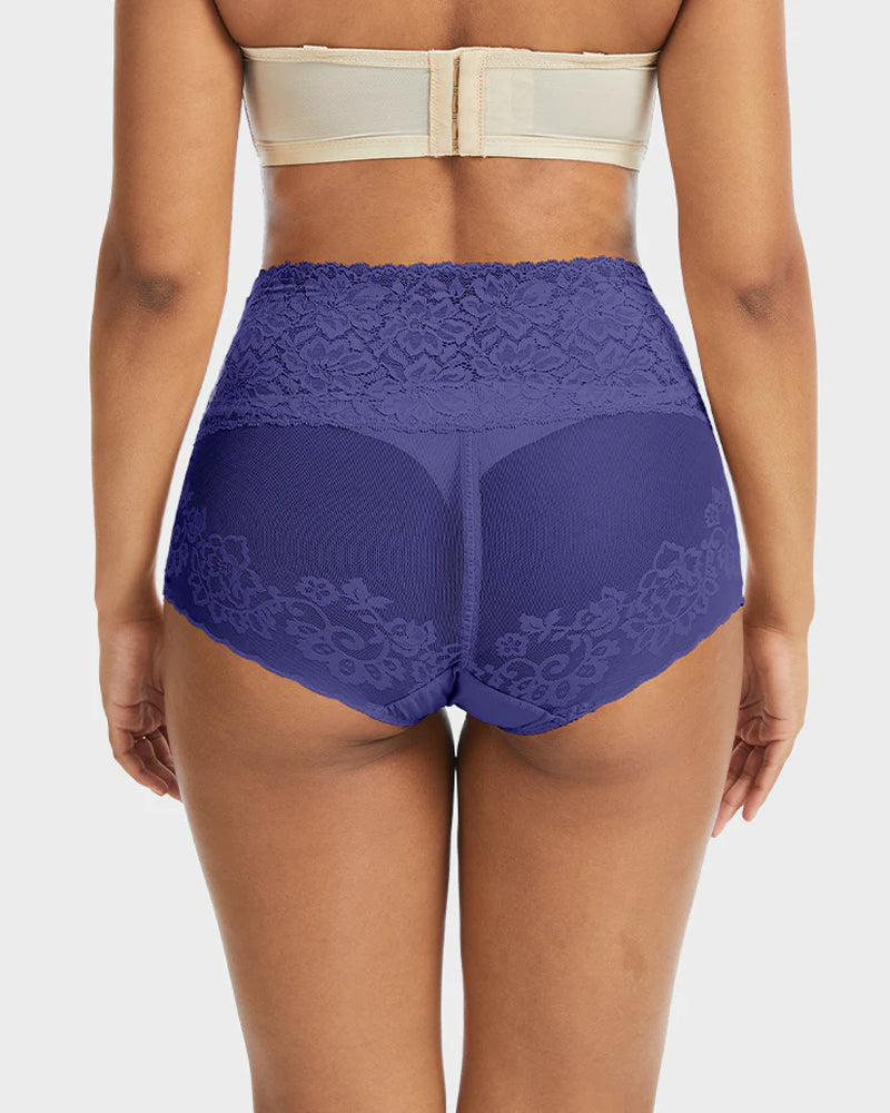 3-Pack High-Waist Lace V-Shaped Breathable Tummy-Control Panties