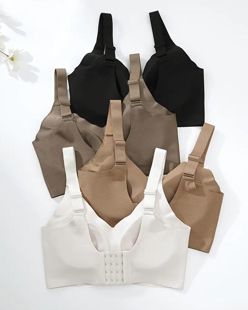 Women's Solid Color Four Rows Adjustable Wireless Bras
