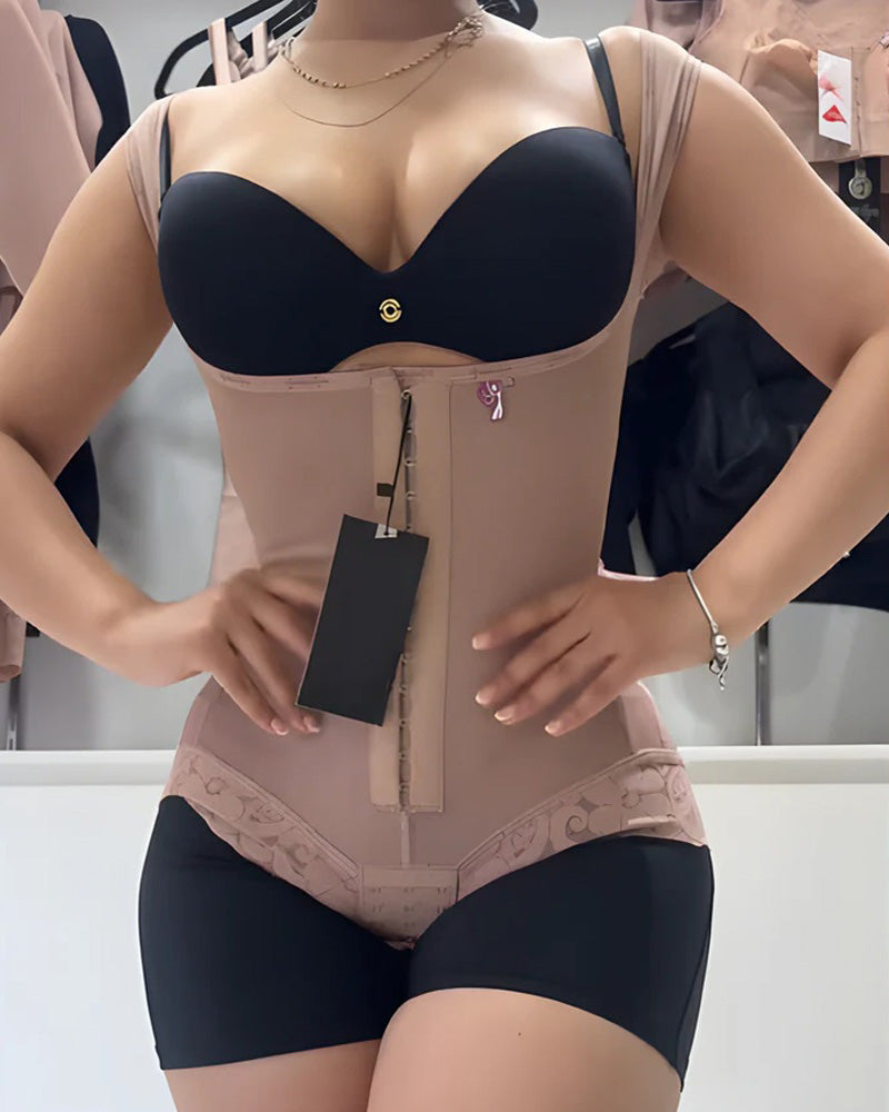 Women's Tummy-Controlling Buttocks-Lifting Lace Patchwork One-Piece Body Shaper