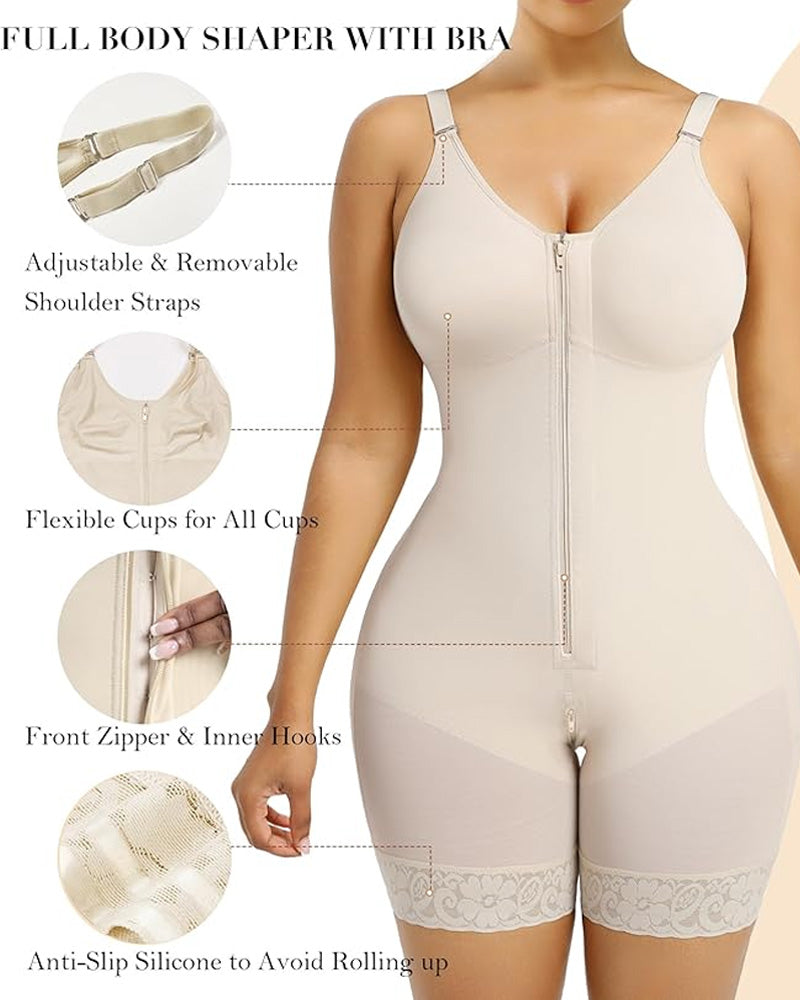Women's Belly Tummy Lifting Butt Lifting Zipper Postpartum Body Shaper