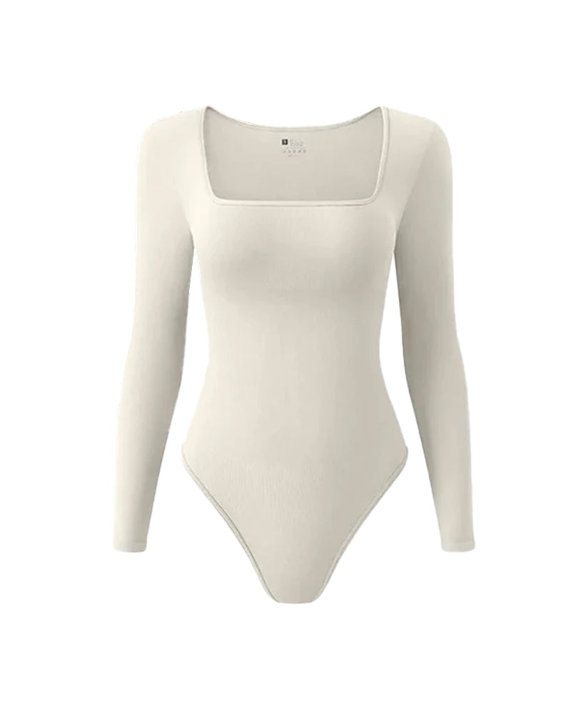 Square Neck Long Sleeve Bodysuits