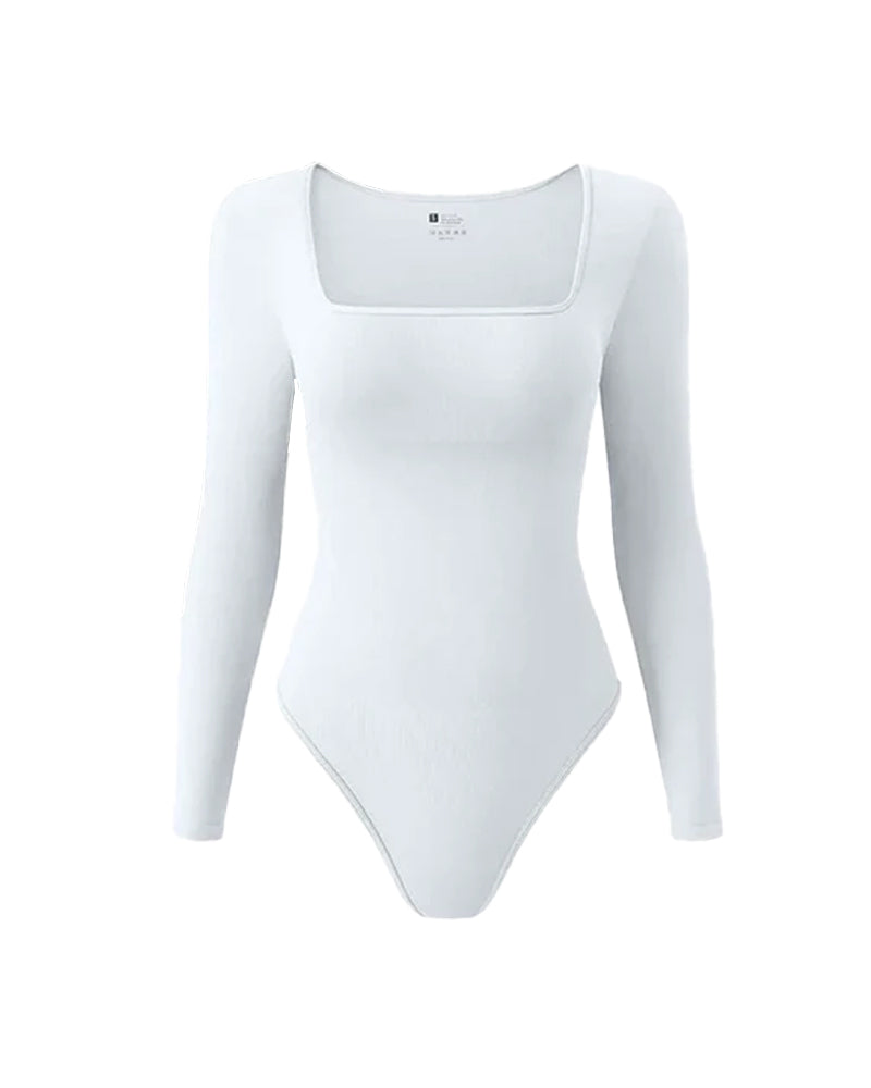 Square Neck Long Sleeve Bodysuits