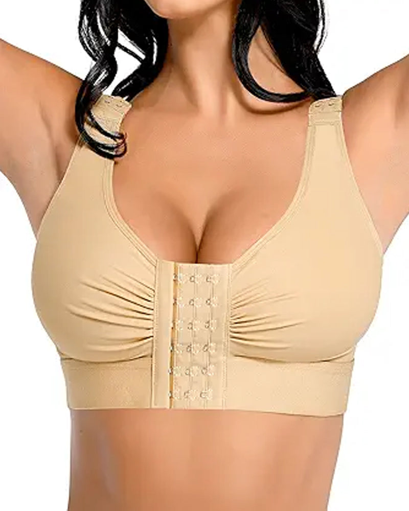 Women's Front-Opening Adjustable Shoulder Straps Without Steel Ring Post-Operative Compression Bra