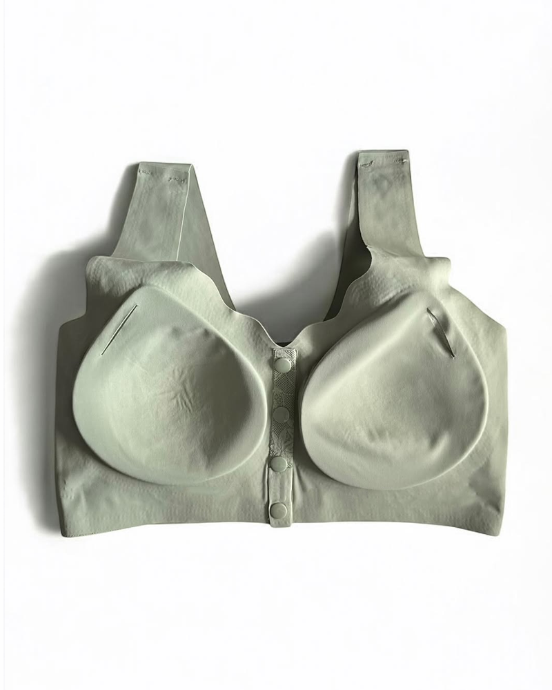 Women's Front Button Lace Seamless Push-Up Breathable Bra