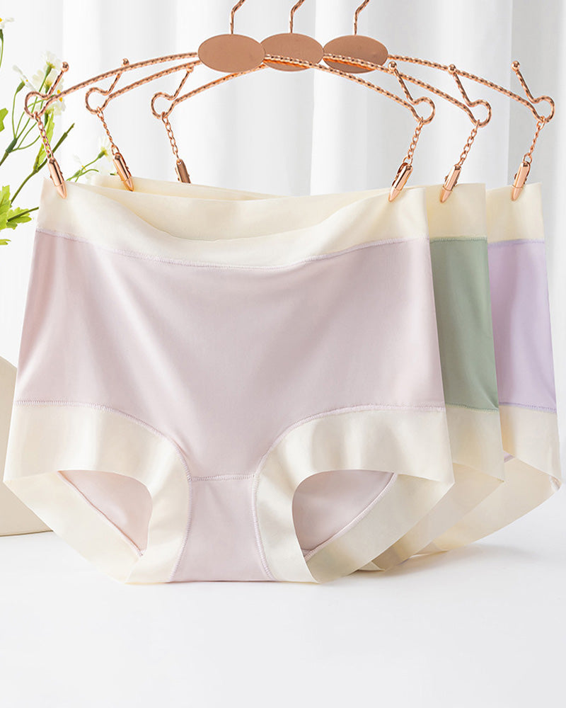 Women's Ice Silk Seamless High Waist Breathable Pure Cotton Crotch Underwear