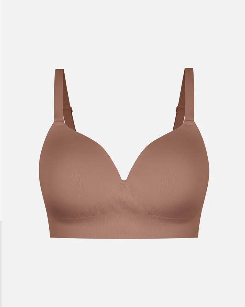 Women's Solid Color No-Wire Push-Up Seamless Comfortable Full Cup Bra