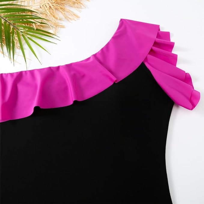 Floralshe®Women's One Piece Swimsuit with Beach Cover up Wrap Skirt Sarong Retro Floral Print Bikini Set Two Piece Bathing Suit