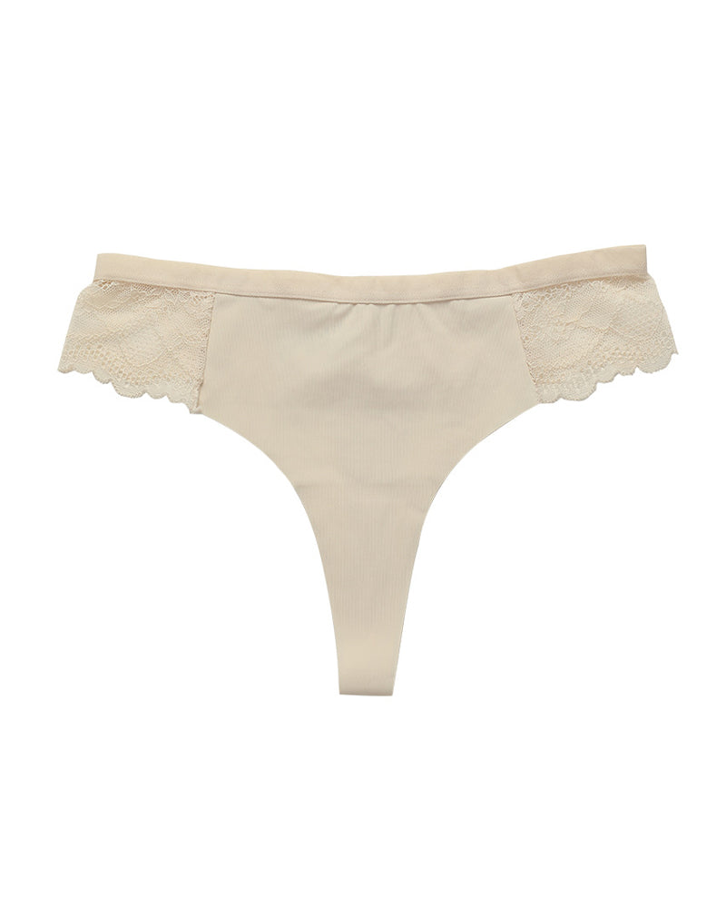 Sexy Lace Colorblock Seamless Thong