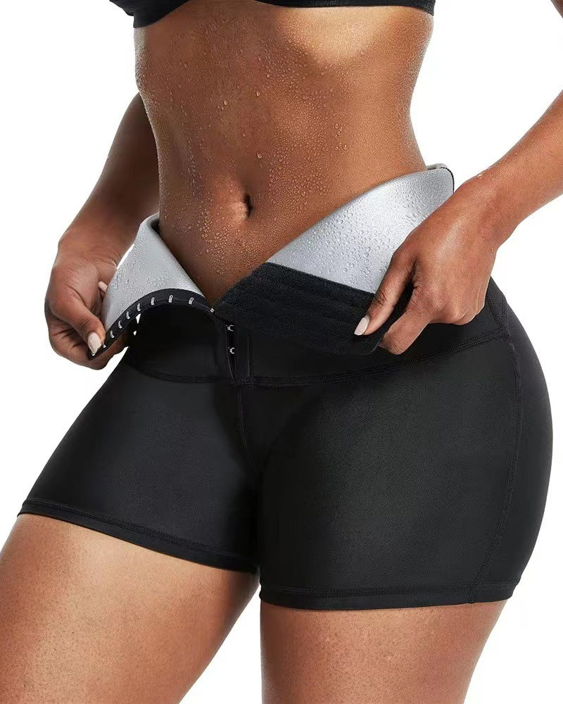 Women's Sauna Body Shaping Compression High Waist Fitness Sports Shorts